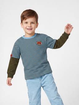 max - Boys Striped Applique T-shirt