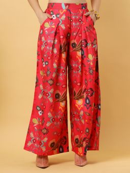 RAASSIO - Red Women Printed Palazzo