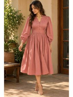 JUSTIN WHYTE - Dusty Pink Romance Midi Dress