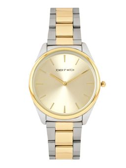 Joker and Witch - Joker & Witch Brooklyn Gold Dial Dual Tone Metallic Link Strap Analog Womens Watch