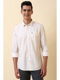 Allen Solly - Men Orange Print Full Sleeves Casual Shirt