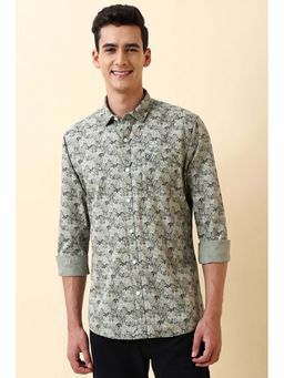 Allen Solly - Men Grey Print Full Sleeves Casual Shirt