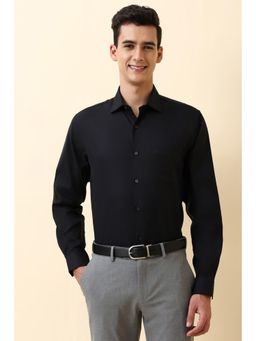 Allen Solly - Men Black Solid Full Sleeves Formal Shirt