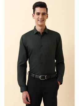 Allen Solly - Men Green Textured Full Sleeves Formal Shirt