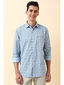 Allen Solly - Men Light Blue Print Full Sleeves Casual Shirt