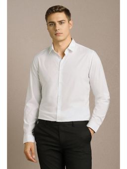 Louis Philippe - Men White Solid Full Sleeves Casual Shirt