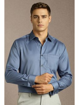 Louis Philippe - Men Blue Full Sleeves Formal Shirt