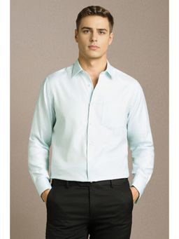 Louis Philippe - Men Light Blue Solid Full Sleeves Formal Shirt