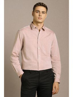 Louis Philippe - Men Peach Full Sleeves Formal Shirt