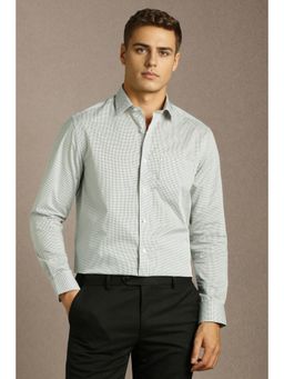 Louis Philippe - Men Grey Print Full Sleeves Formal Shirt