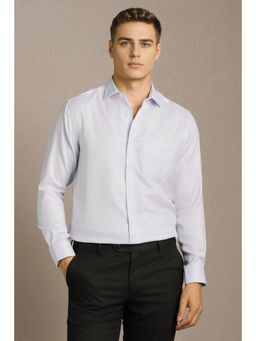 Louis Philippe - Men White Textured Full Sleeves Formal Shirt
