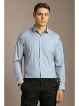Louis Philippe - Men Light Blue Solid Full Sleeves Formal Shirt