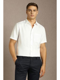 Louis Philippe - Men White Solid Half Sleeves Formal Shirt