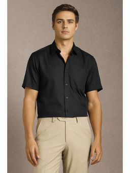 Louis Philippe - Men Black Half Sleeves Formal Shirt