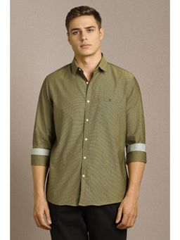 Louis Philippe - Men Olive Full Sleeves Casual Shirt