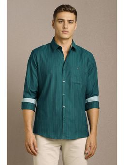 Louis Philippe - Men Green Full Sleeves Casual Shirt