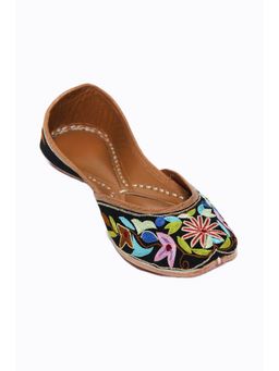 NR by Nidhi Rathi - Embroidered Black & Multi-Color Ethnic Sustainable Casual Mojaris Flats