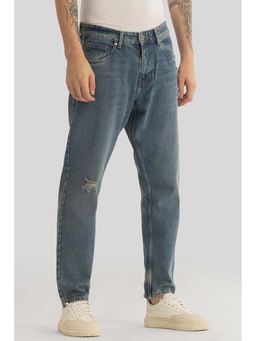 Snitch - Vault Dark Blue Distressed Baggy Fit Jeans