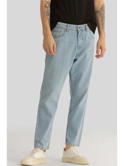 Snitch - Vault Light Blue Plain Baggy Fit Jeans