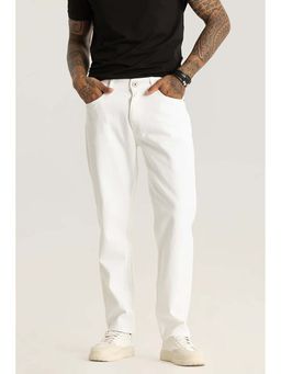 Snitch - Etienne White Plain Relaxed Fit Jeans