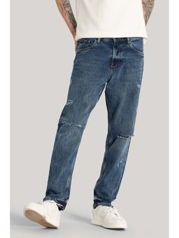 Snitch - Blue Distressed Baggy Fit Jeans