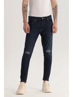 Snitch - Navy Blue Distressed Skinny Fit Jeans