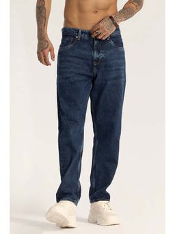 Snitch - Dark Blue Plain Baggy Fit Jeans