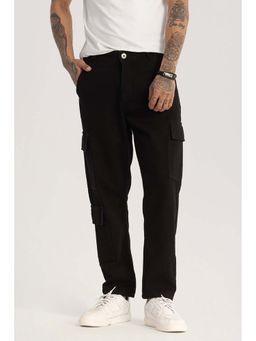 Snitch - Black Plain Baggy Fit Jeans