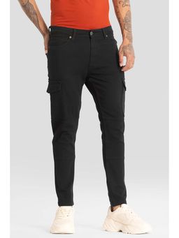 Snitch - Black Cargo Style Skinny Fit Jeans