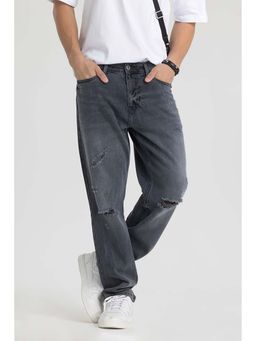 Snitch - Ash Grey Distressed Relaxed Fit Jeans