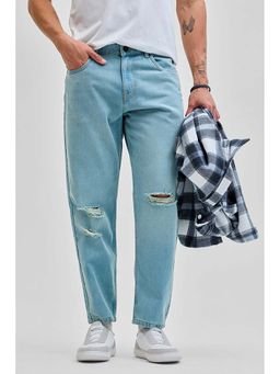 Snitch - Light Blue Distressed Baggy Fit Jeans