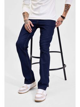 Snitch - Navy Blue Mid Rise Straight Fit Jeans