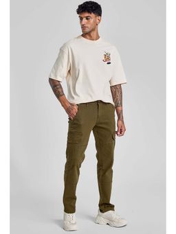 Snitch - Olive Slim Fit Cargo Jeans