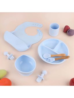 Kicks and Crawl - Silicone Mealtime Set- Sky Blue (0-6 Months)