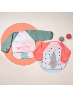 Kicks and Crawl - Multi-Color Flap And Splash Full Bibs (Pack of 2) (0-6 Months)