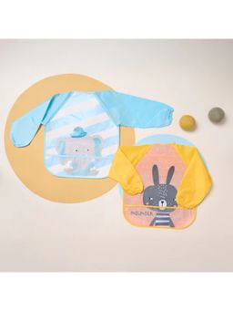 Kicks and Crawl - Multi-Color Snuggly Ears Full Bibs (Pack Of 2) (0-6 Months)
