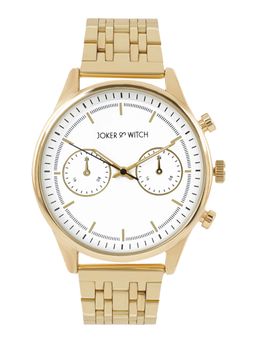 Joker and Witch - Joker & Witch Cruz White Dial Gold Metallic Link Strap Analog Mens Watch