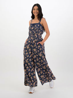 American Eagle - Women Blue Printed Sleeveless Jumpsuit