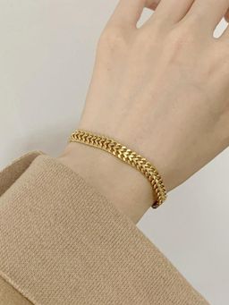 Designs & You - Gold Plated Anti Tarnish Stainless Steel Contemporary Wraparound Bracelet
