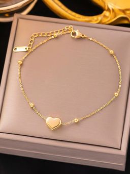 Designs & You - Gold Plated Anti Tarnish Stainless Steel Heart Themed Wraparound Bracelet