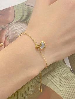 Designs & You - Gold Plated Anti Tarnish Stainless Steel Heart Themed Wraparound Bracelet
