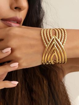 Designs & You - Gold Plated Anti Tarnish Stainless Steel Contemporary Cuff
