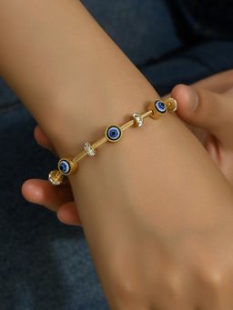 Designs & You - Women Stainless Steel Gold-Plated American Diamond Anti Tarnish Bracelet