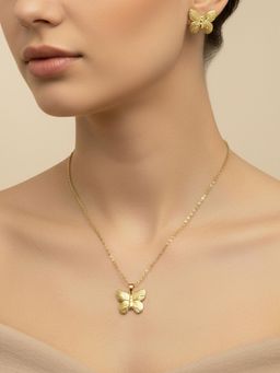Designs & You - Gold Plated Anti Tarnish Butterfly Themed Jewellery Set For Women