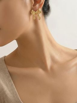 Designs & You - Gold Plated Bow Themed Earrings For Girls and Women