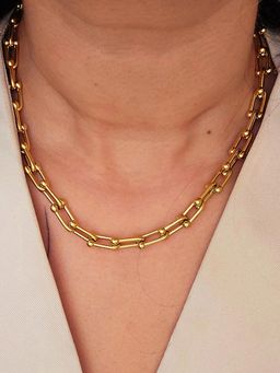 Designs & You - Gold Plated Anti Tarnish Stainless Steel Rope Themed Thick Chai