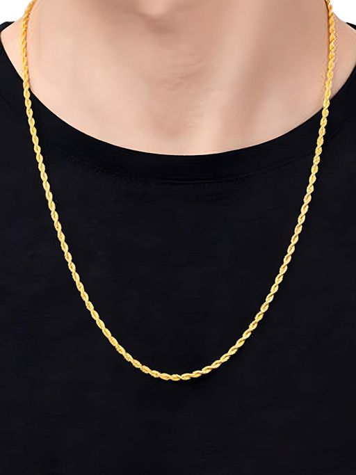 Designs & You Gold Plated Anti Tarnish Rope Themed Thin Chain