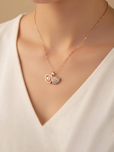 Rose Gold Plated Anti Tarnish Shell Shaped Necklace