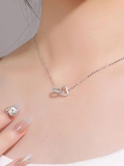 Designs & You - Silver Plated Anti Tarnish Dual Hearts Necklace