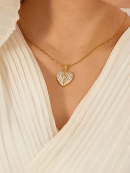 Designs & You - Gold Plated Stainless Steel Anti Tarnish Heart Themed Necklace